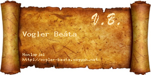 Vogler Beáta névjegykártya