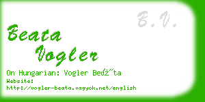 beata vogler business card